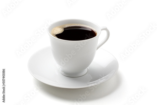 black coffee in the white coffee cup