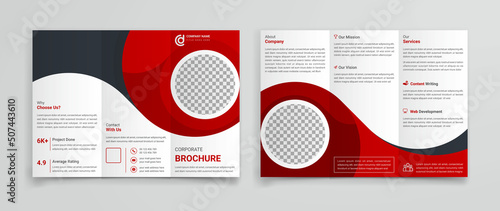 Professional corporate business agency modern and multipurpose creative consultant Tir-Fold Brochure template design
 photo