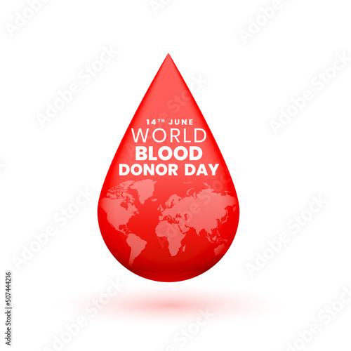 world blood donor day concept with map of world