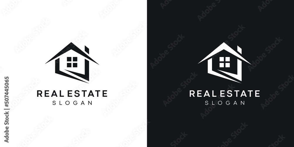Abstract real estate logo design, home logo design, house, vector logo
