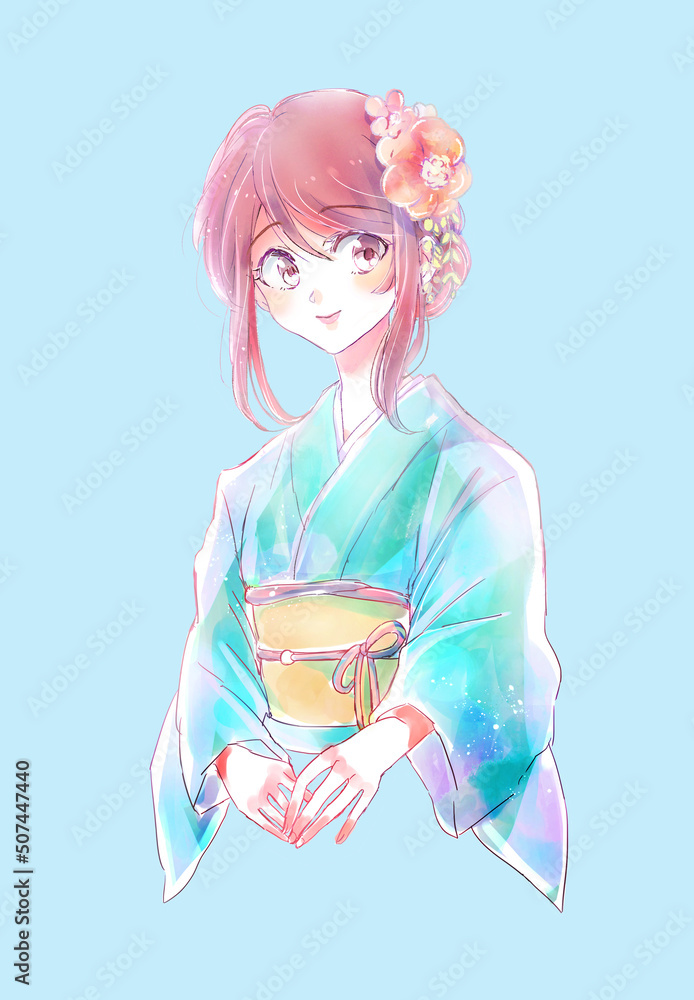 着物を着た女性 着物を着た女性