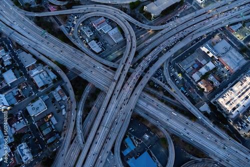 The interchange of Los Angeles USA during the rush hour