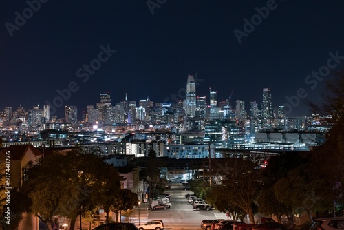 The San Francisco Skyline in California USA at night © sleg21