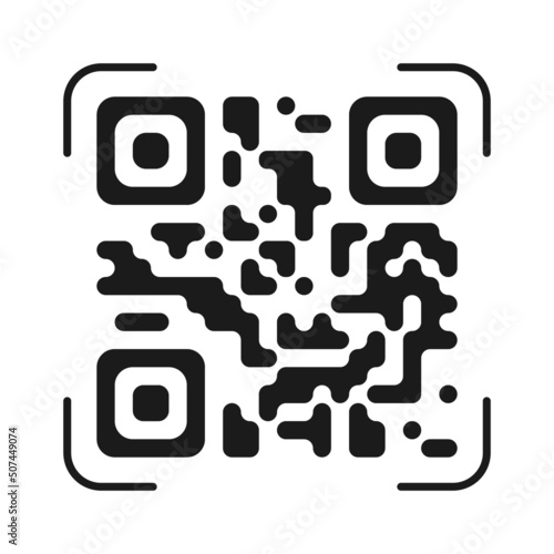 Qr code sample vector abstract icon isolated on white background. Vector illustration. 