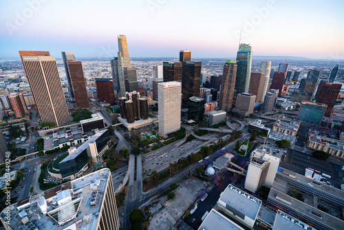 The Los Angeles financial district after the sunset © sleg21