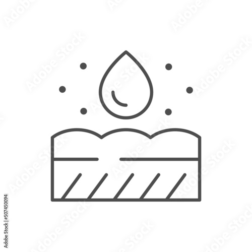 Skin hydration line outline icon