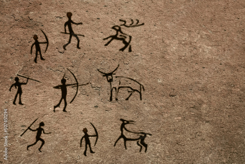 Tablou canvas ornament African petroglyphs art old
