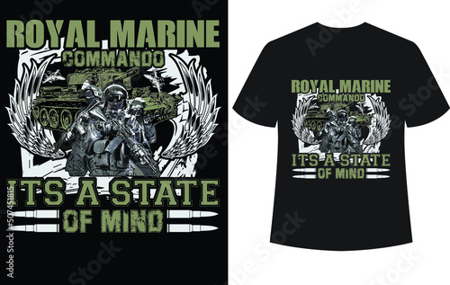 royal marine commando its a state of mind...T-shirt design template