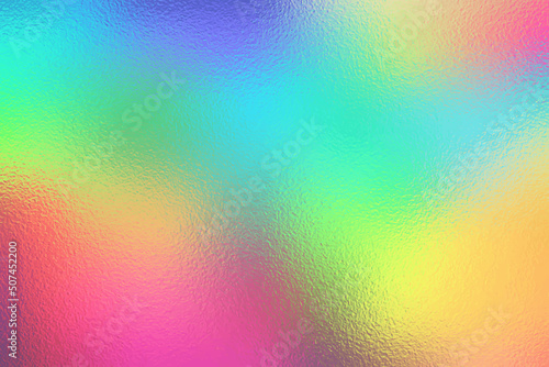 Colorful vivid iridescent holographic rainbow foil, Shiny glossy metallic texture background vector for web design, rgb color mode .