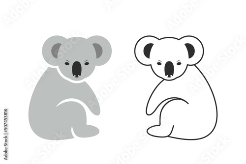 Koala logo. Isolated koala on white background