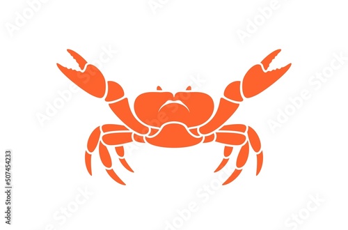 Crab logo. Isolated crab on white background