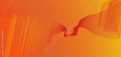 Tło pomarańczowe. Linie faliste