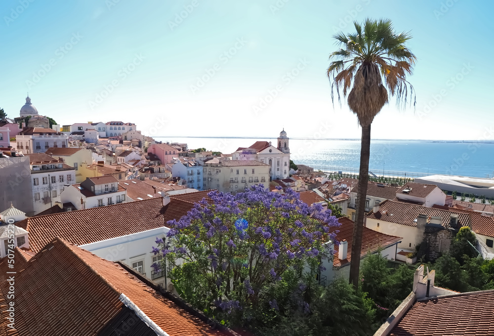 Fototapeta premium aerial view of Lisbon Main City of Portugal