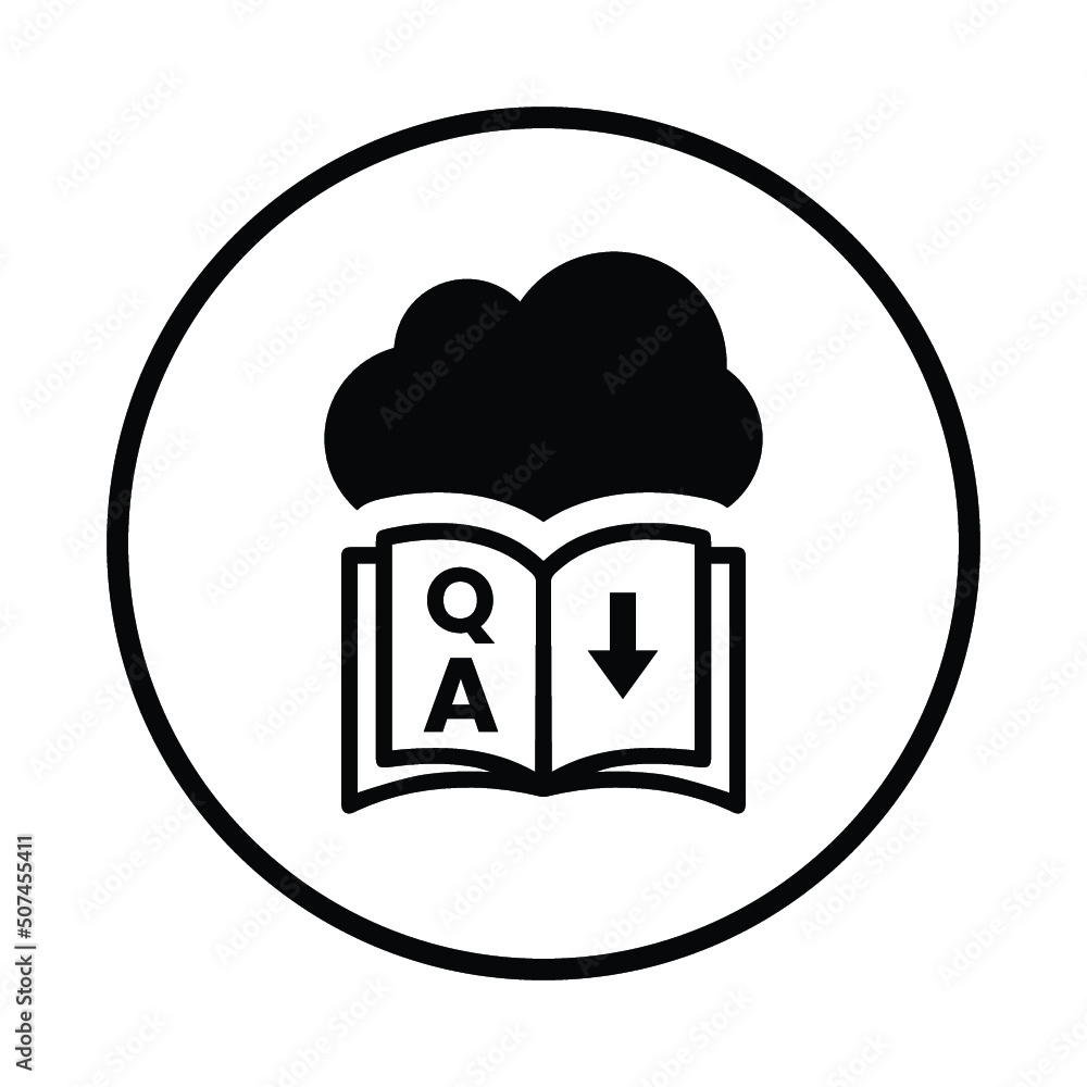 Cloud, education, download icon. Black vector Illustration. Cloud, education, download icon. Black vector Illustration.