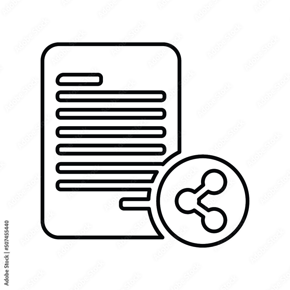 Document, file, share line icon. Outline vector. Document, file, share line icon. Outline vector.