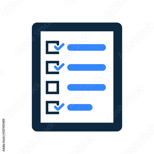 Checklist, question paper icon. Glyph style vector EPS. © hr-gold