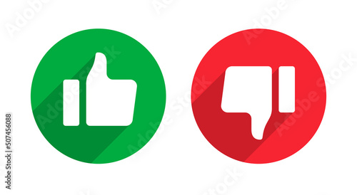 Thumbs up or down, vector illustration