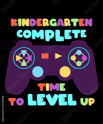Kindergarten Graduation Shirt Level Complete Video Gamer T-Shirt with Game Controller
