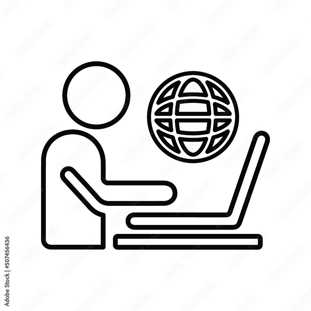 Online, course, internet line icon. Outline vector. Online, course, internet line icon. Outline vector.