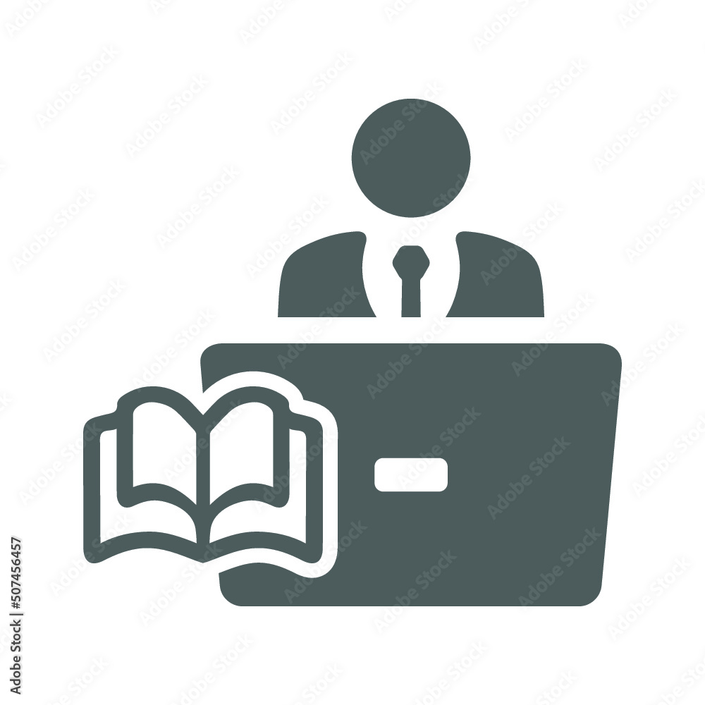 Reading, study, online icon. Gray vector Illustration. Reading, study, online icon. Gray vector Illustration.