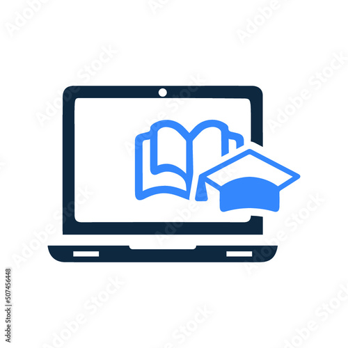 Online, courses icon. Editable vector logo.