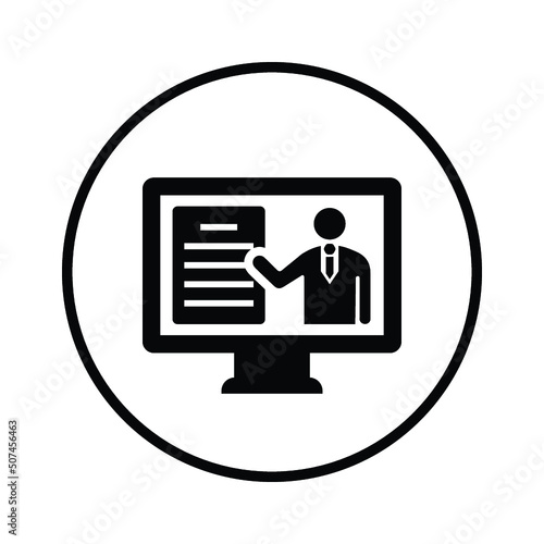 Smart class  web  education icon. Black vector Illustration.