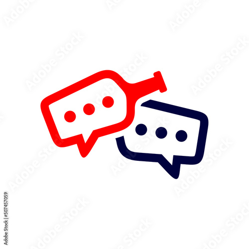 bootle chat vector icon. Message in the bootle