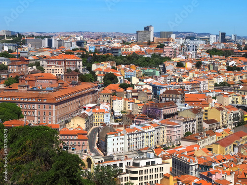 aerial view of Lisbon Main City of Portugal