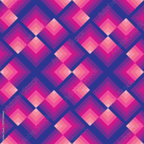 Abstract background geometric concept design. Seamless pattern graphic poster. Purple and pink bright colors. Vector illustration. 