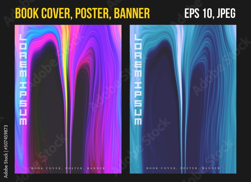 Book Cover for the Web Presentation.  Colorful postcard. Square poster, flyer, music banner, brochure, leaflet, dvd, cd.  Digital texture. Gaming background. Geometric twist.  Colorful Vector  