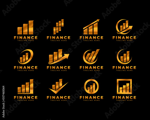 Set of Luxury Finance and Business Logo. Trading and Distribution Logo. Accounting and Financial Advisors Logo Design Template