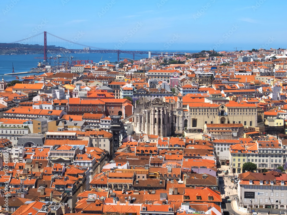 aerial view of Lisbon Main City of Portugal 