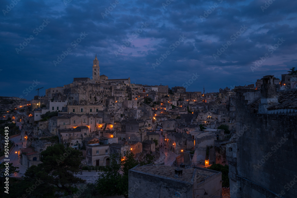 spectacular night view of Matera 