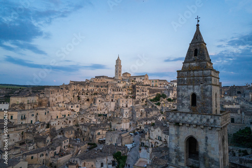 spectacular view of Matera at night