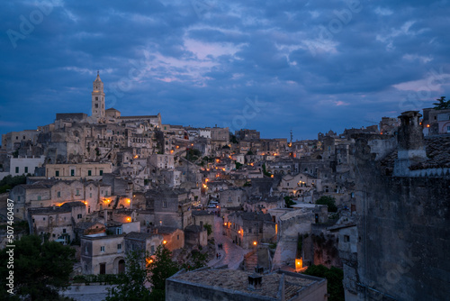 spectacular view of Matera at night