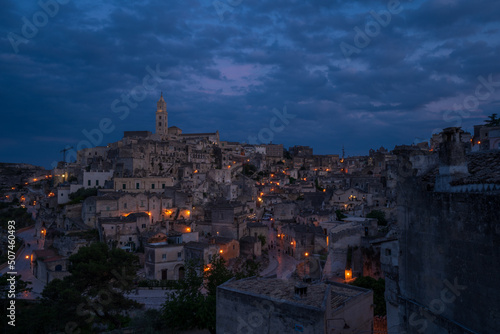 spectacular night view of Matera 