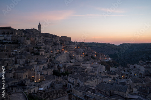 spectacular sunrise view of Matera 