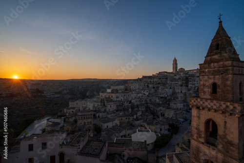 spectacular sunrise view of Matera 