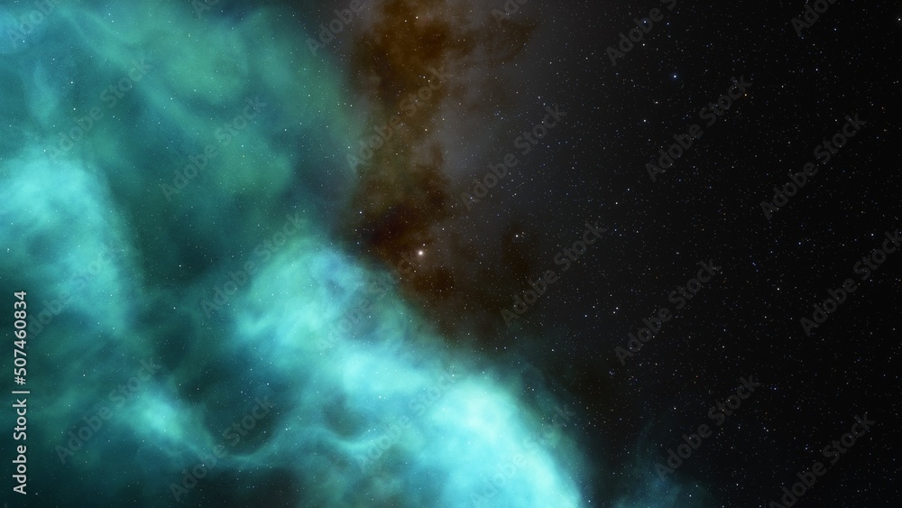 Fototapeta premium bright nebula, nebula in space, majestic red-purple nebula, beautiful space background 3D render