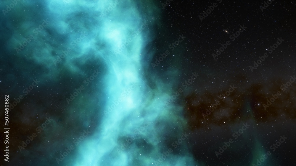 Fototapeta premium bright nebula, nebula in space, majestic red-purple nebula, beautiful space background 3D render