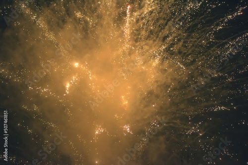Colorful closeup fireworks light up the sky © flowertiare