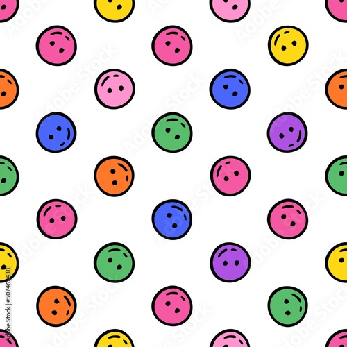 Pattern buttons Needlework sewing knitting multicolored doodle Hand made Vector illustration in doodle style