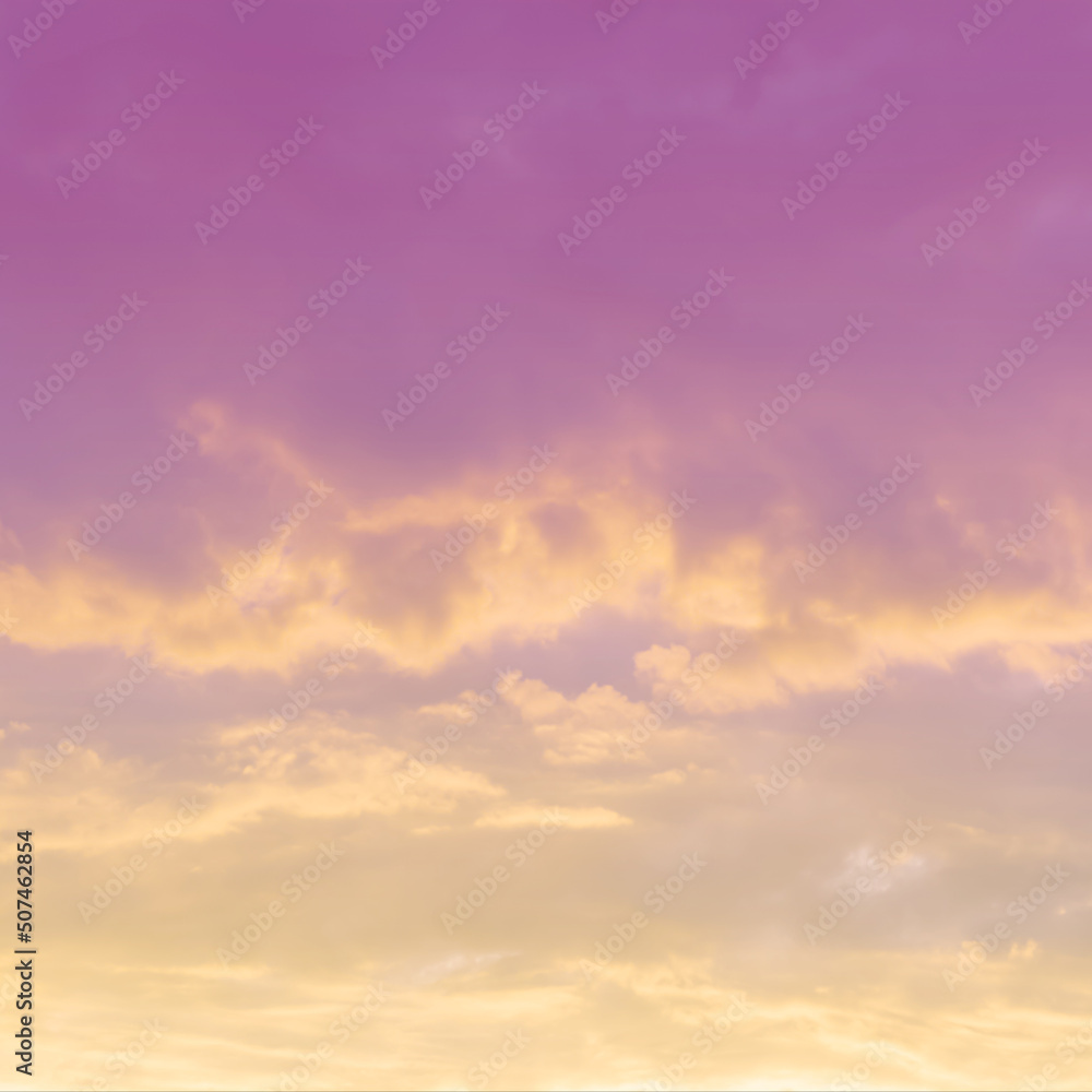 sunset background. sky with soft and blur pastel colored clouds. gradient cloud on the beach resort. nature. sunrise.  peaceful morning. Instagram toned style