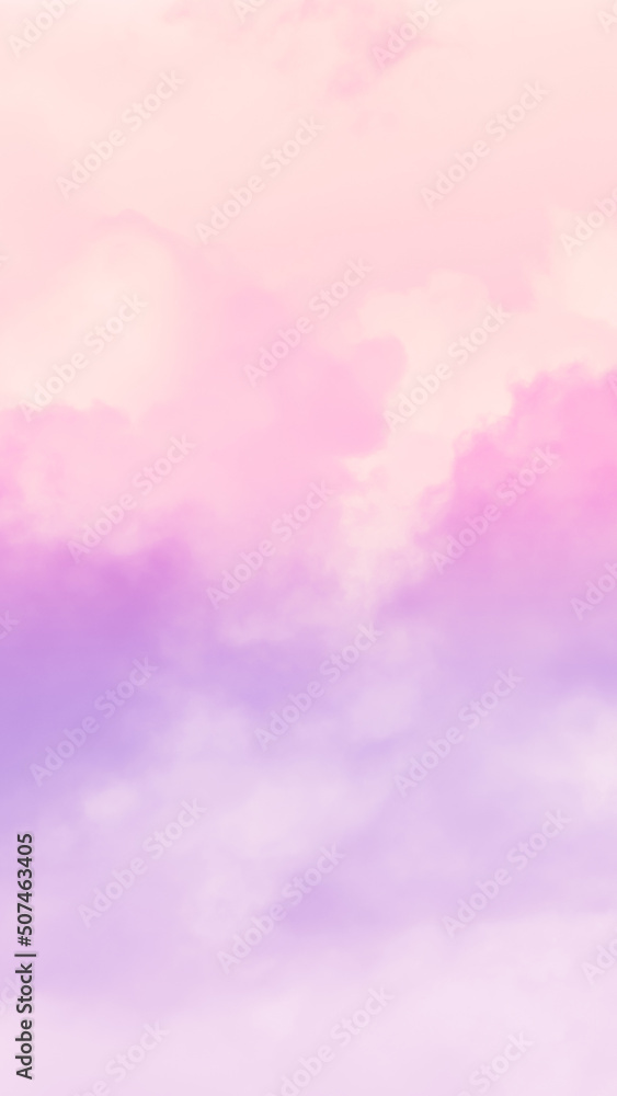 NSTA Story Template Backgrounds. Twilight sky with effect of light pastel colors. Colorful sunset of soft clouds. 9:16 Aspect Ratio