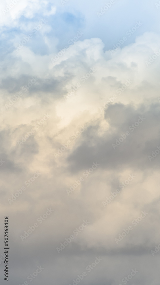 NSTA Story Template Backgrounds. Twilight sky with effect of light pastel colors. Colorful sunset of soft clouds. 9:16 Aspect Ratio