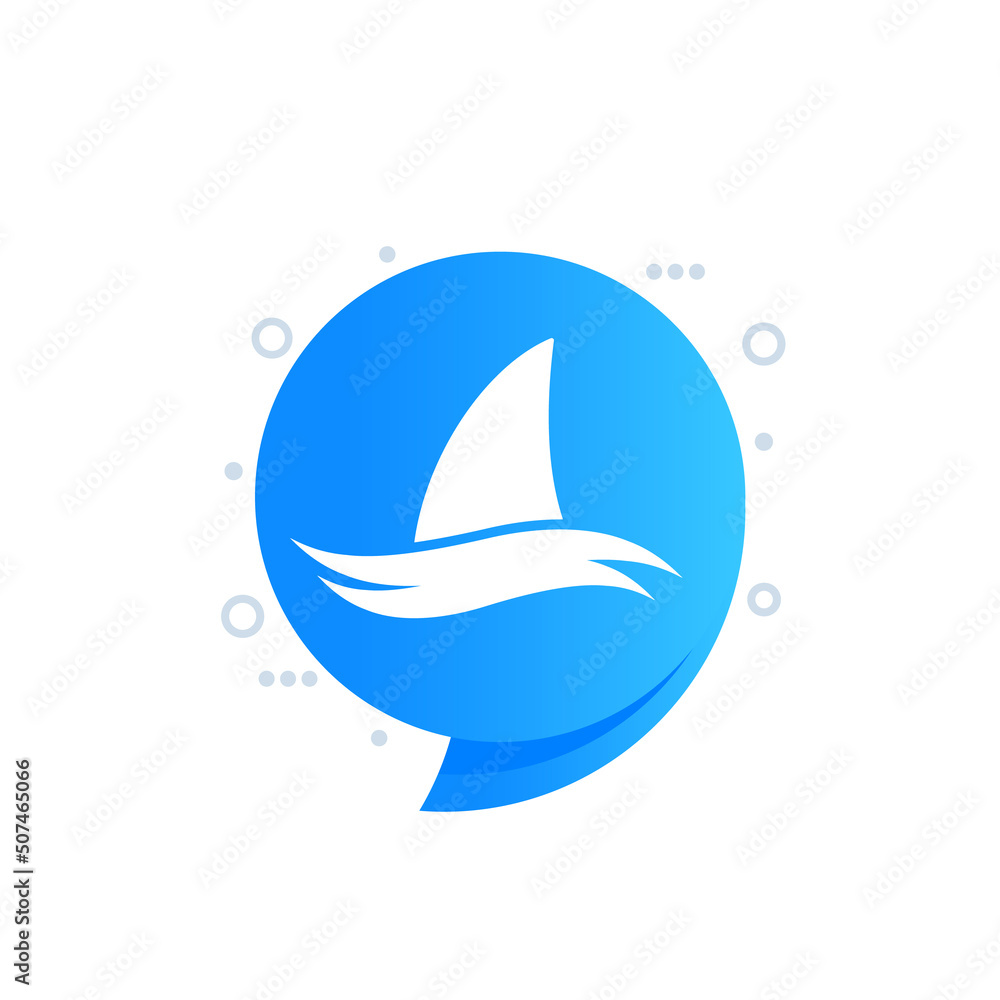 Shark fin icon, vector sign