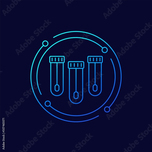 Nasal swab tests icon, linear design