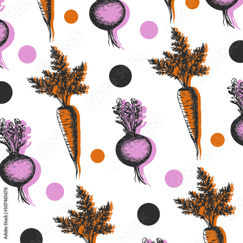 pattern food collection fruit and vegetables