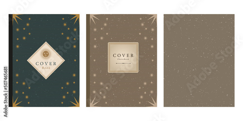 Vintage, old, esoteric ornamental covers, papers and frames isolated on white background