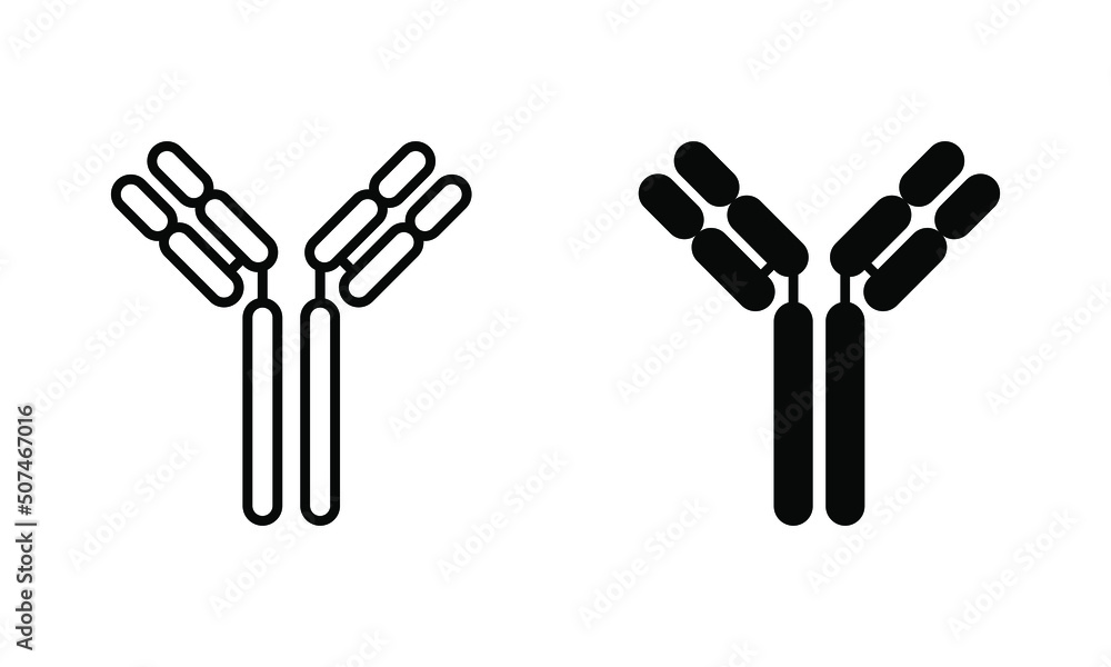antibody, immunoglobulin, immune system icon vector